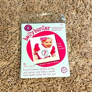 Belly Banter 4’’ girls baby months 1 month to 1 year baby belly stickers